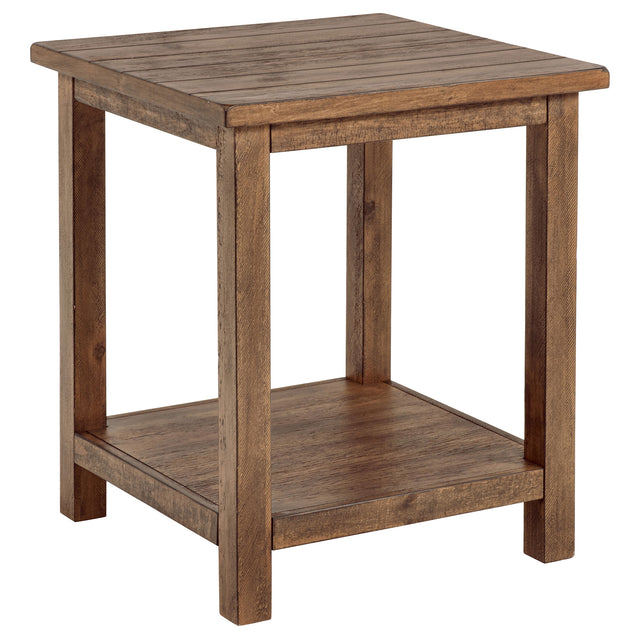 Furniture City Houma - Coaster - Payne Wood End Table with Shelf Distressed Brown - 710546