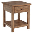 Furniture City Houma - Coaster - Payne 1-drawer Wood End Table with Shelf Distressed Brown - 710547