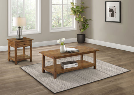 Furniture City Houma - Coaster - Payne 2-piece Coffee and 1-drawer End Table Set Brown - 710548-S2