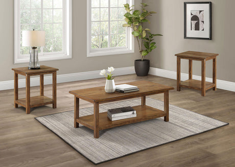 Furniture City Houma - Coaster - Payne 3-piece Coffee and End Table Set Distressed Brown - 710548-S3A