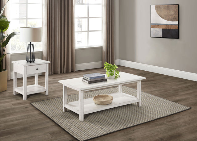 Furniture City Houma - Coaster - Payne 2-piece Coffee and 1-drawer End Table Set White - 710558-S2