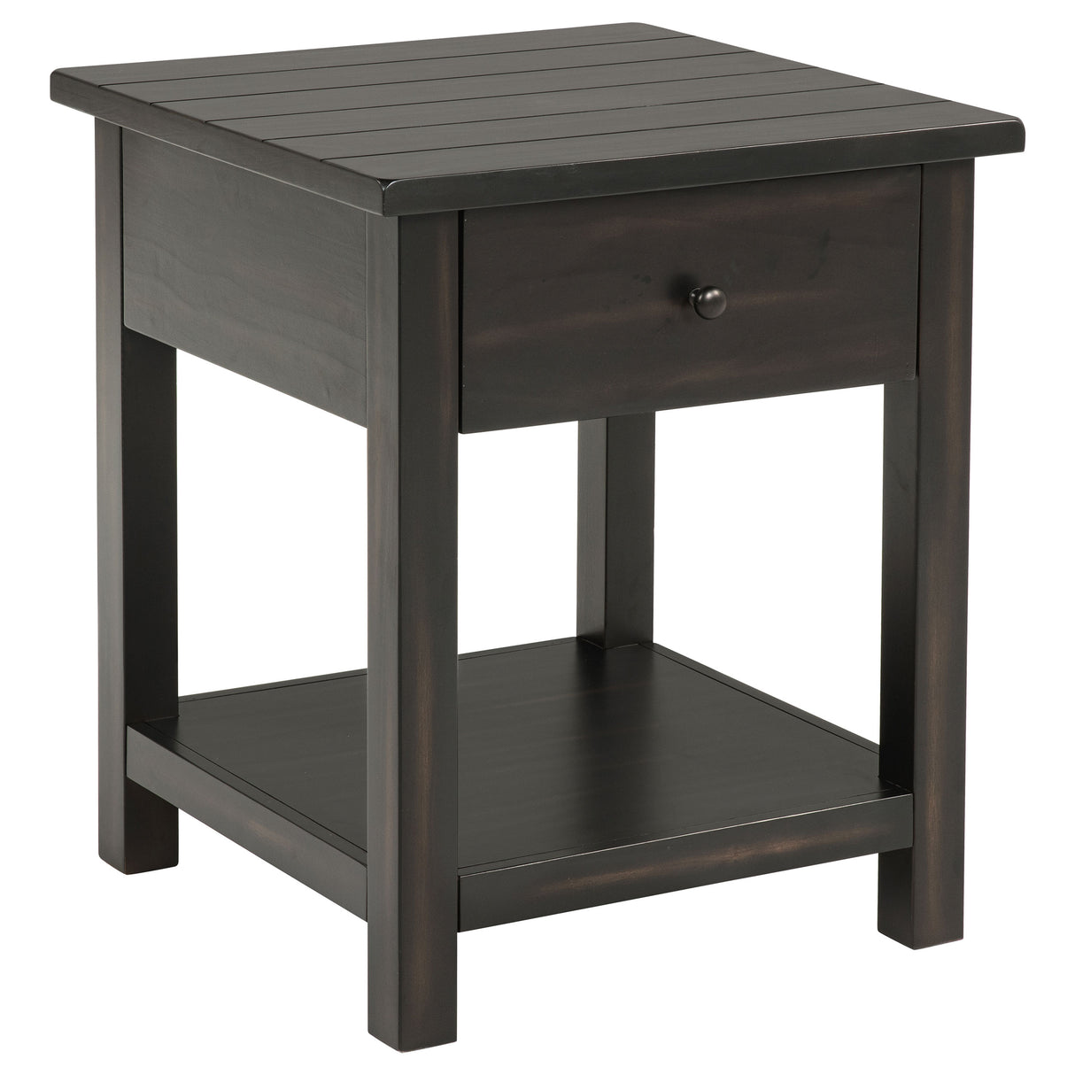 Furniture City Houma - Coaster - Payne 1-drawer Wood End Table with Shelf Distressed Java - 710567