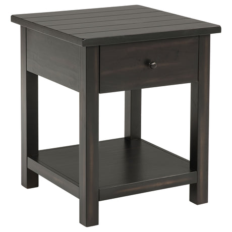Furniture City Houma - Coaster - Payne 1-drawer Wood End Table with Shelf Distressed Java - 710567
