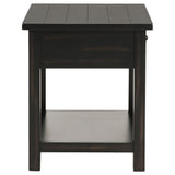 Payne 1-drawer Wood End Table with Shelf Distressed Java