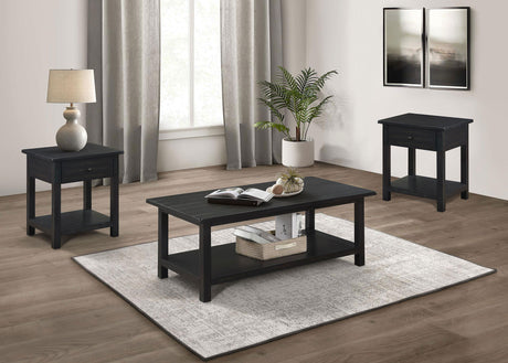 Furniture City Houma - Coaster - Payne 3-piece Coffee and 1-drawer End Table Set Java - 710568-S3