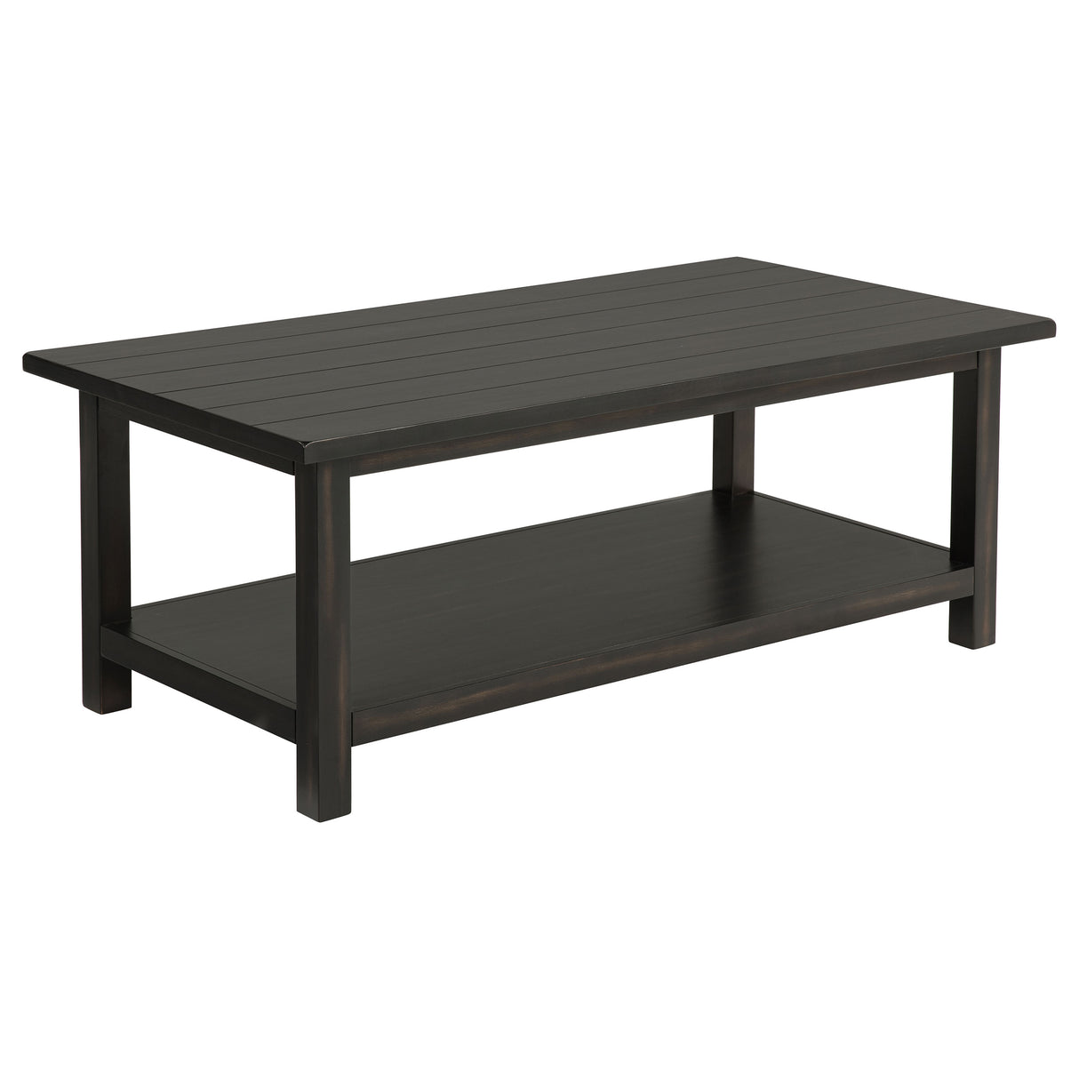 Furniture City Houma - Coaster - Payne Wood Coffee Table with Shelf Distressed Java - 710568