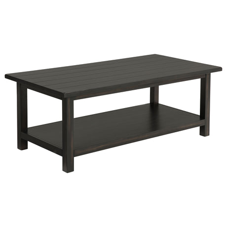 Furniture City Houma - Coaster - Payne Wood Coffee Table with Shelf Distressed Java - 710568