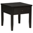 Furniture City Houma - Coaster - Concord 1-drawer Square End Table Distressed Java - 710577