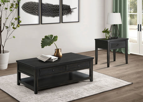 Furniture City Houma - Coaster - Concord 2-piece Coffee and End Table Set Distressed Java - 710578-S2