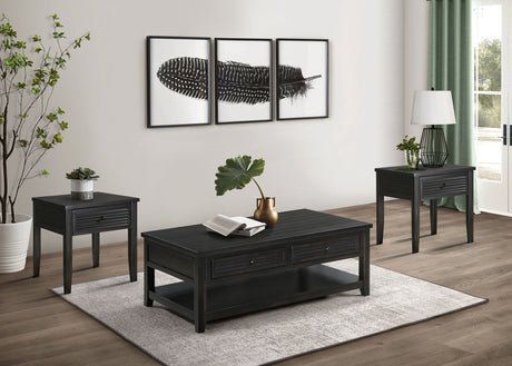Furniture City Houma - Coaster - Concord 3-piece Coffee and End Table Set Distressed Java - 710578-S3