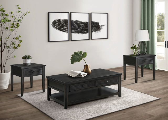 Furniture City Houma - Coaster - Concord 3-piece Coffee and End Table Set Distressed Java - 710578-S3