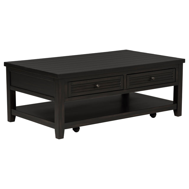 Furniture City Houma - Coaster - Concord 2-drawer Rectangular Coffee Table Distressed Java - 710578