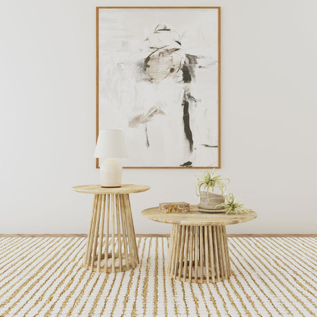 Furniture City Houma - Coaster - Touhy 2-piece Round Coffee and End Table Set Natural Mango - 710608-S2