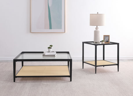 Furniture City Houma - Coaster - Amherst 2-piece Coffee and End Table Set Black - 710658-S2