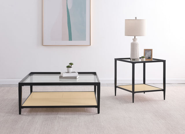 Furniture City Houma - Coaster - Amherst 2-piece Coffee and End Table Set Black - 710658-S2