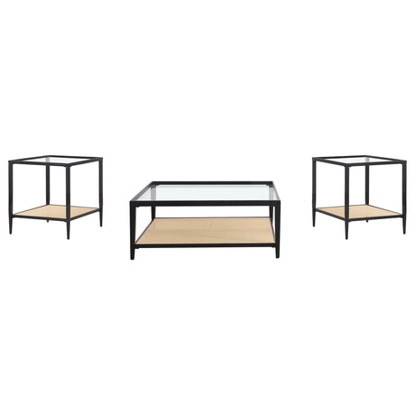 Furniture City Houma - Coaster - Amherst 3-piece Coffee and End Table Set Black - 710658-S3