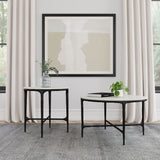 Furniture City Houma - Coaster - Hermas 2-piece Round Marble Coffee and End Table Set White - 710738-S2