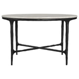 Hermas 2-piece Round Marble Coffee and End Table Set White