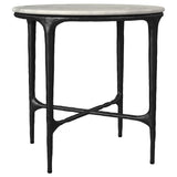 Hermas 3-piece Round Marble Coffee and End Table Set White