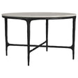 Furniture City Houma - Coaster - Hermas Round Genuine Marble Top Metal Coffee Table White - 710738