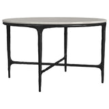 Furniture City Houma - Coaster - Hermas Round Genuine Marble Top Metal Coffee Table White - 710738