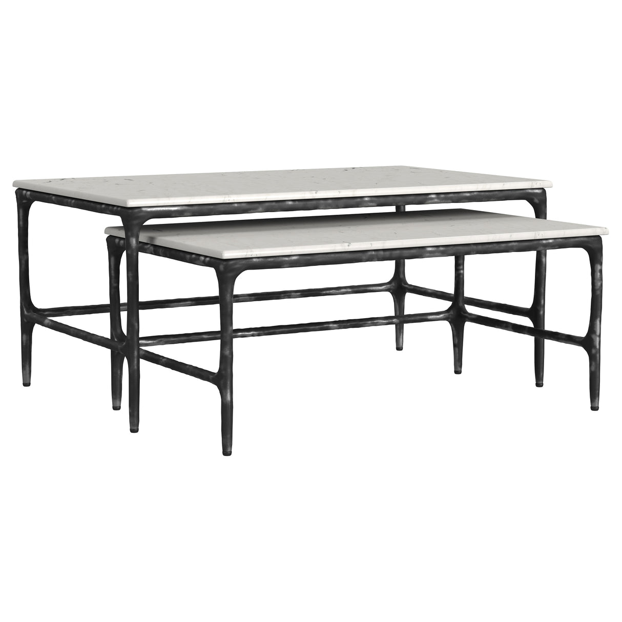 Furniture City Houma - Coaster - Ebby 2-piece Genuine Marble Top Nesting Coffee Tables White - 710740