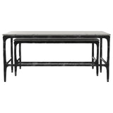 Ebby 2-piece Genuine Marble Top Nesting Coffee Tables White