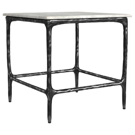 Furniture City Houma - Coaster - Ebby Square Genuine Marble Top Metal End Table White - 710747