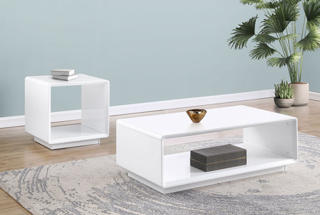 Furniture City Houma - Coaster - Paseo 2-piece Coffee and End Table Set White High Gloss - 710768-S2