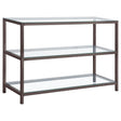 Furniture City Houma - Coaster - Trini 2-shelf Glass Top Entryway Console Table Black Nickel - 720229