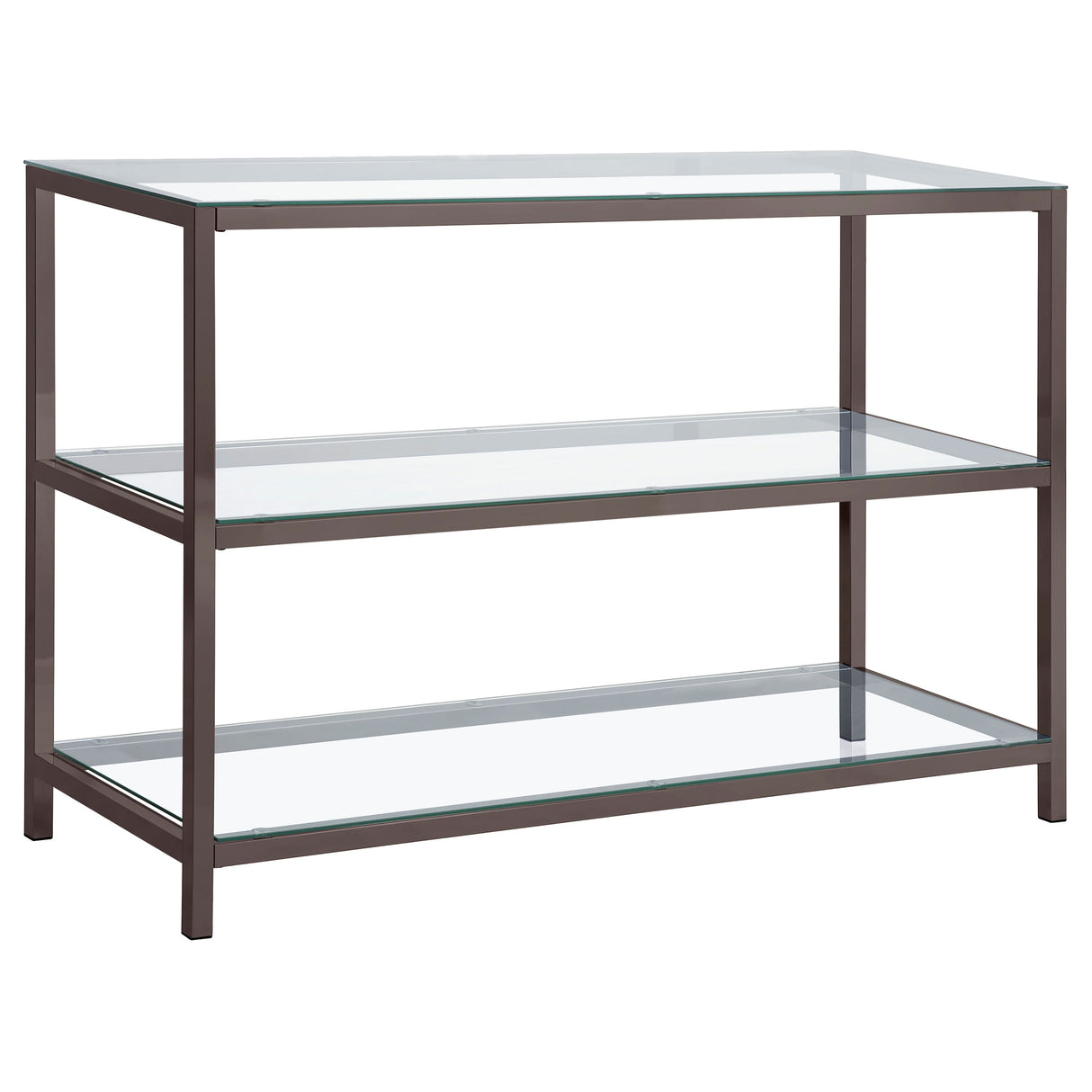 Furniture City Houma - Coaster - Trini 2-shelf Glass Top Entryway Console Table Black Nickel - 720229