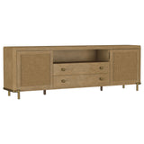 Furniture City Houma - Coaster - Arini Rattan Cane 2-door TV Stand Media Console Sand Wash - 720253