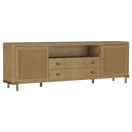 Furniture City Houma - Coaster - Arini Rattan Cane 2-door TV Stand Media Console Sand Wash - 720253