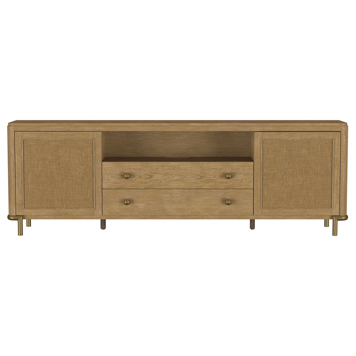 Arini Rattan Cane 2-door TV Stand Media Console Sand Wash
