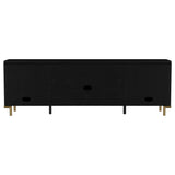 Arini Rattan Cane 2-door TV Stand Media Console Black