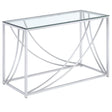 Furniture City Houma - Coaster - Lille Glass Top Entryway Sofa Console Table Accents Chrome - 720499