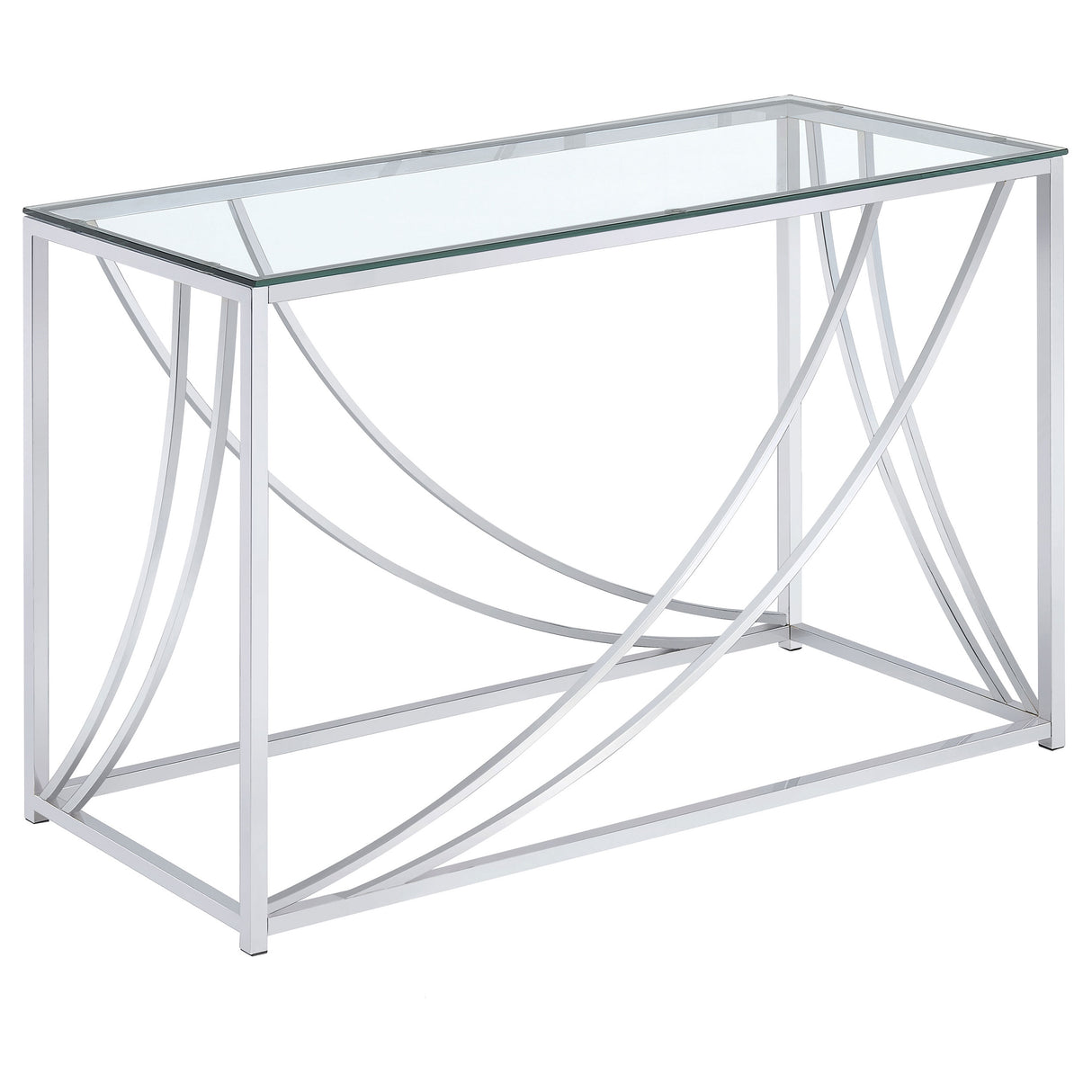 Furniture City Houma - Coaster - Lille Glass Top Entryway Sofa Console Table Accents Chrome - 720499