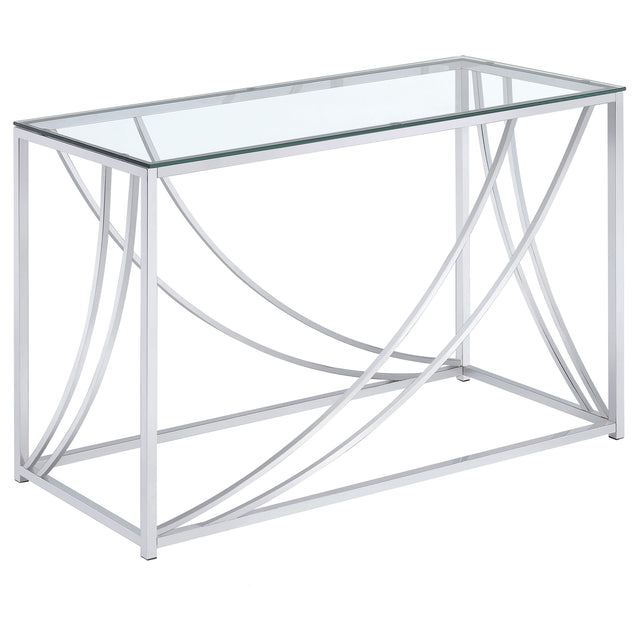 Furniture City Houma - Coaster - Lille Glass Top Entryway Sofa Console Table Accents Chrome - 720499