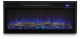 Entertainment Accessories - Fireplace Insert With Faux Birch Log Set - Black