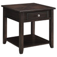 Furniture City Houma - Coaster - Bradford 1-drawer Square Wood End Table Walnut - 721037