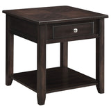 Furniture City Houma - Coaster - Bradford 1-drawer Square Wood End Table Walnut - 721037