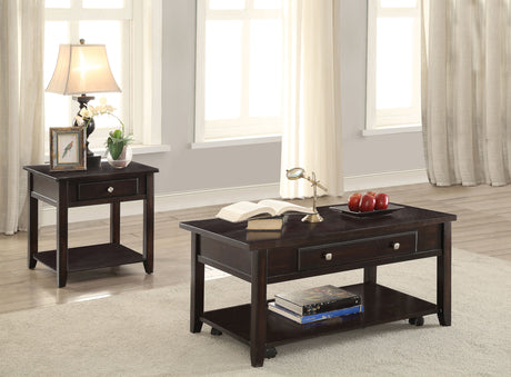 Furniture City Houma - Coaster - Bradford 2-piece Lift Top Coffee and End Table Set Walnut - 721038-S2