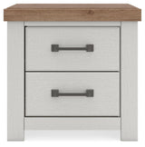 Savonport - Two Drawer Night Stand - White / Brown