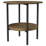 Delfin 2-piece Round Coffee and End Table Set Brown
