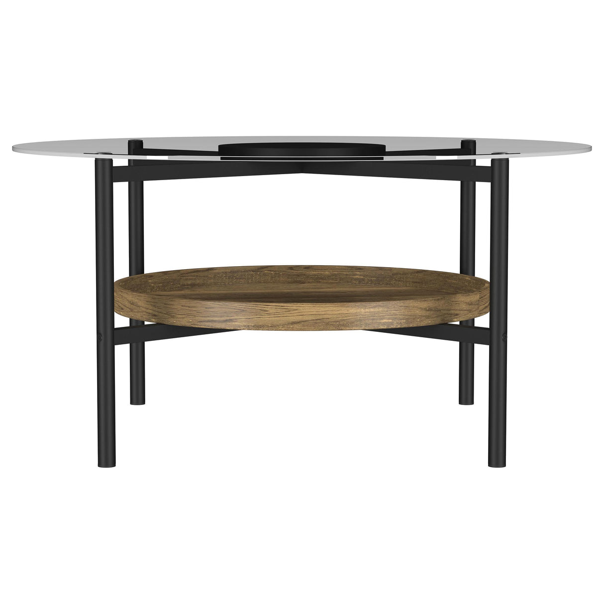 Delfin 2-piece Round Coffee and End Table Set Brown