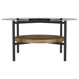 Delfin 3-piece Round Coffee and End Table Set Brown