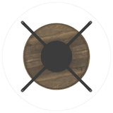 Delfin Round Glass Top Coffee Table Black and Brown