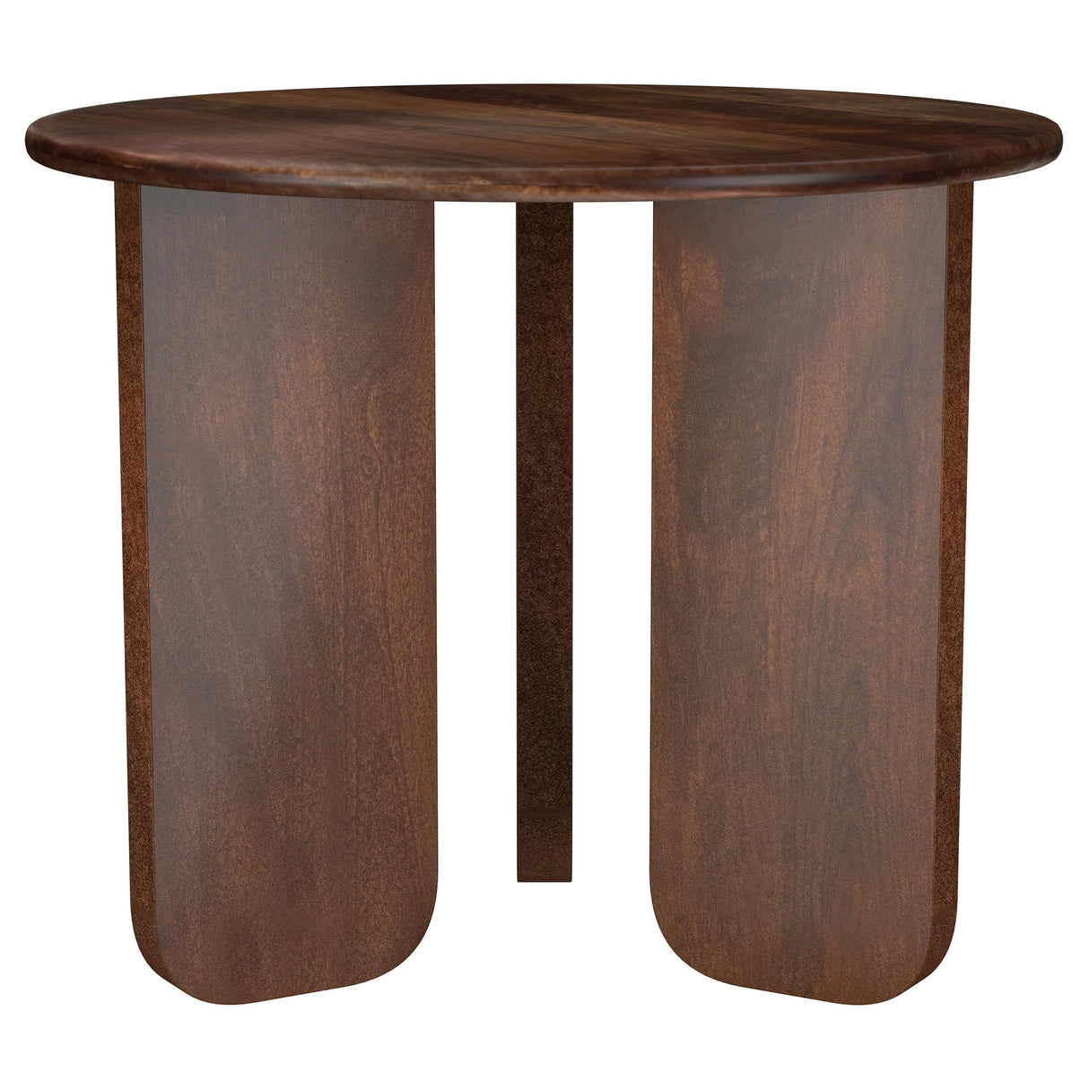 Furniture City Houma - Coaster - Dale Round Solid Mango Wood Side End Table Brown - 721997