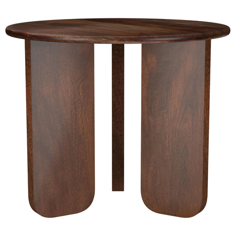 Furniture City Houma - Coaster - Dale Round Solid Mango Wood Side End Table Brown - 721997