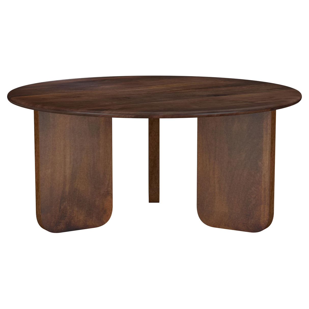 Furniture City Houma - Coaster - Dale Round Solid Mango Wood Coffee Table Brown - 721998